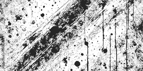Abstract ink paint splash grunge texture background with dirty black splatter design border