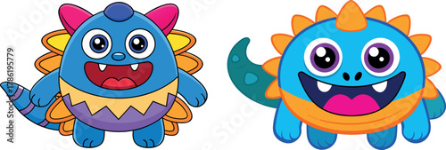 cute monster cartoon, friendly robot character, fantasy creature artwork, adorable monster vector, funny alien cartoon, playful character illustration, children fantasy art, weird cute monster, bright