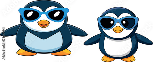 penguin cartoon illustration, cute animal character, winter bird vector, antarctic penguin artwork, adorable penguin design, wildlife animal cartoon, cold weather bird, children penguin art, frosty pe