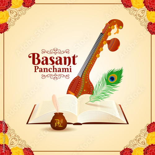 Vector illustration of Basant Panchami social media template