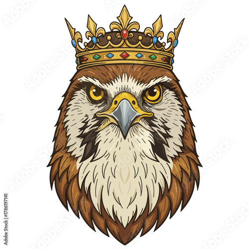 aesthetic logo of the eagle king with a crown symbolizing strength and grandeur