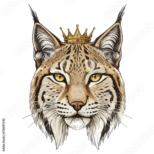 aesthetic logo of the mountain goat king with a crown symbolizing strength and grandeur