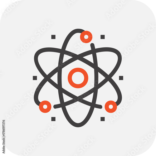 Modern nuclear power flat line vector illustration icon design concept. Icon for mobile and web graphics. Flat symbol, logo creative concept. Simple and clean flat pictogram