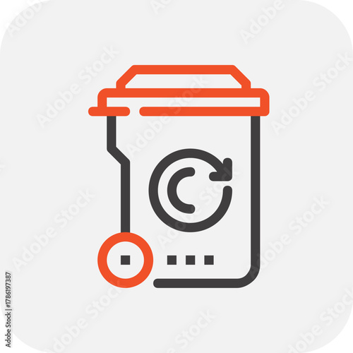 Modern waste reduction flat line vector illustration icon design concept. Icon for mobile and web graphics. Flat symbol, logo creative concept. Simple and clean flat pictogram