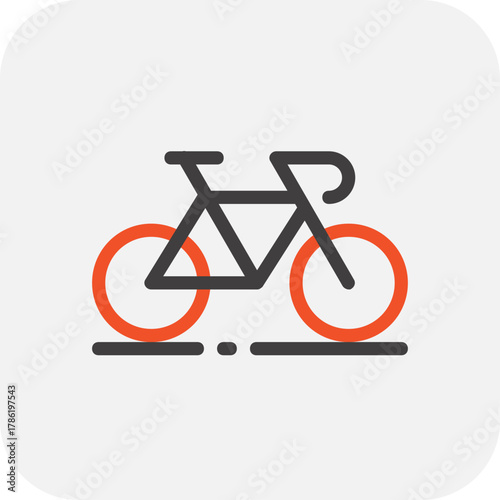 Modern bicycle flat line vector illustration icon design concept. Icon for mobile and web graphics. Flat symbol, logo creative concept. Simple and clean flat pictogram