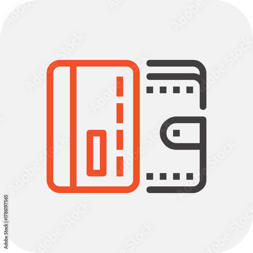 Modern credit card flat line vector illustration icon design concept. Icon for mobile and web graphics. Flat symbol, logo creative concept. Simple and clean flat pictogram