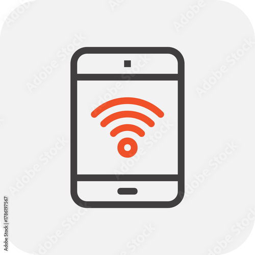 Modern free wifi area flat line vector illustration icon design concept. Icon for mobile and web graphics. Flat symbol, logo creative concept. Simple and clean flat pictogram