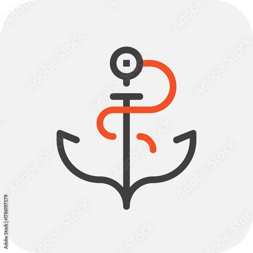 Modern sea voyage flat line vector illustration icon design concept. Icon for mobile and web graphics. Flat symbol, logo creative concept. Simple and clean flat pictogram