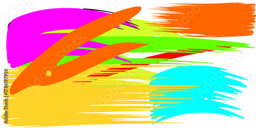 Vibrant Abstract Brushstroke Art Background, Colorful Modern Oil Painting Texture, Dynamic Creative Design, Artistic.