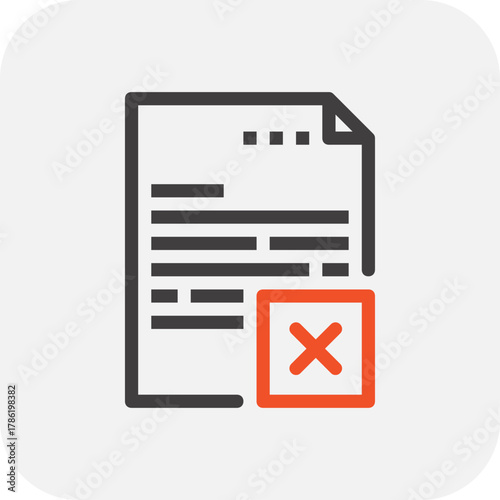Modern delete file flat line vector illustration icon design concept. Icon for mobile and web graphics. Flat symbol, logo creative concept. Simple and clean flat pictogram