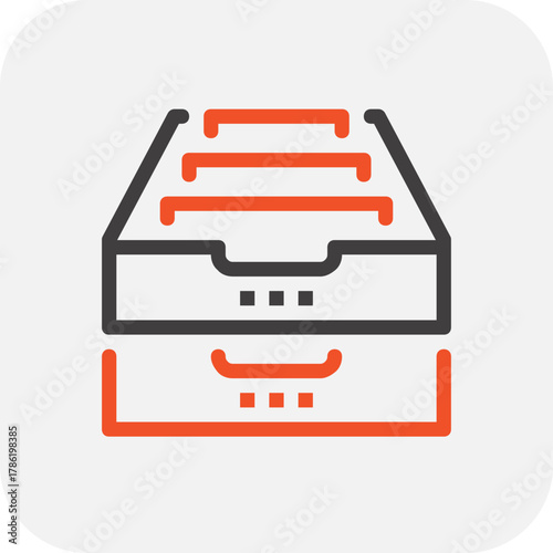 Modern archives flat line vector illustration icon design concept. Icon for mobile and web graphics. Flat symbol, logo creative concept. Simple and clean flat pictogram
