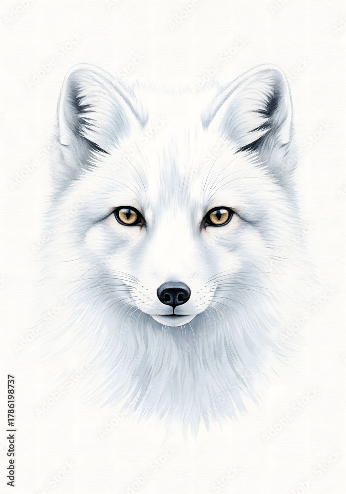 Naklejka premium Striking Close-up Portrait of an Arctic Fox
