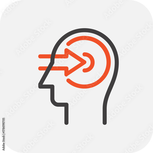 Modern perception flat line vector illustration icon design concept. Icon for mobile and web graphics. Flat symbol, logo creative concept. Simple and clean flat pictogram