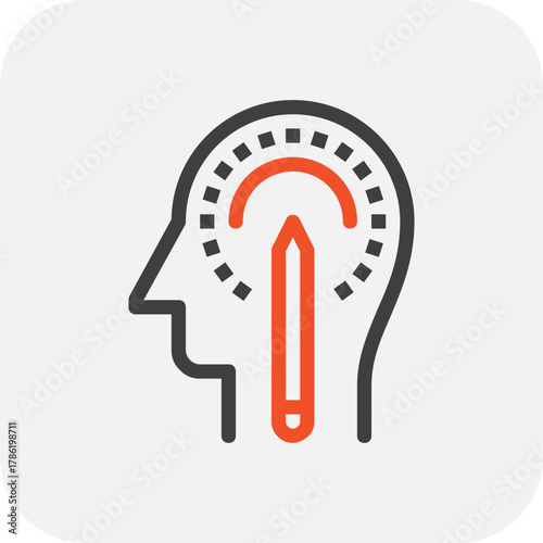 Modern creativity flat line vector illustration icon design concept. Icon for mobile and web graphics. Flat symbol, logo creative concept. Simple and clean flat pictogram