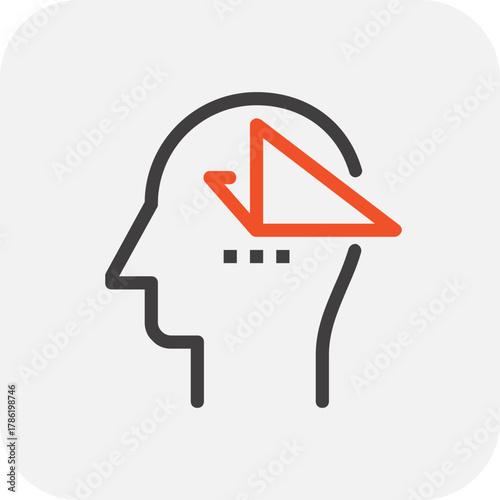 Modern imagination flat line vector illustration icon design concept. Icon for mobile and web graphics. Flat symbol, logo creative concept. Simple and clean flat pictogram