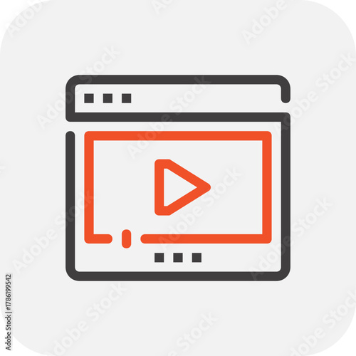 Modern live streaming flat line vector illustration icon design concept. Icon for mobile and web graphics. Flat symbol, logo creative concept. Simple and clean flat pictogram