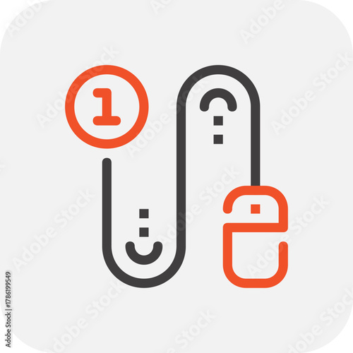 Modern pay per click flat line vector illustration icon design concept. Icon for mobile and web graphics. Flat symbol, logo creative concept. Simple and clean flat pictogram