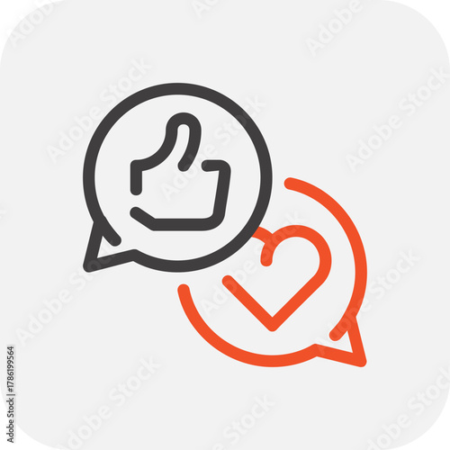 Modern brand engagement flat line vector illustration icon design concept. Icon for mobile and web graphics. Flat symbol, logo creative concept. Simple and clean flat pictogram