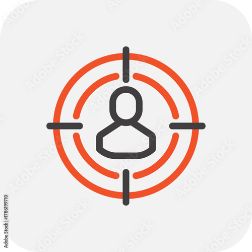 Modern head hunting flat line vector illustration icon design concept. Icon for mobile and web graphics. Flat symbol, logo creative concept. Simple and clean flat pictogram