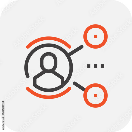 Modern personal connections flat line vector illustration icon design concept. Icon for mobile and web graphics. Flat symbol, logo creative concept. Simple and clean flat pictogram