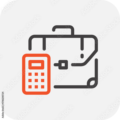 Modern business case flat line vector illustration icon design concept. Icon for mobile and web graphics. Flat symbol, logo creative concept. Simple and clean flat pictogram