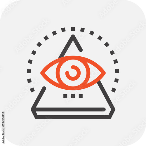 Modern eye of providence flat line vector illustration icon design concept. Icon for mobile and web graphics. Flat symbol, logo creative concept. Simple and clean flat pictogram