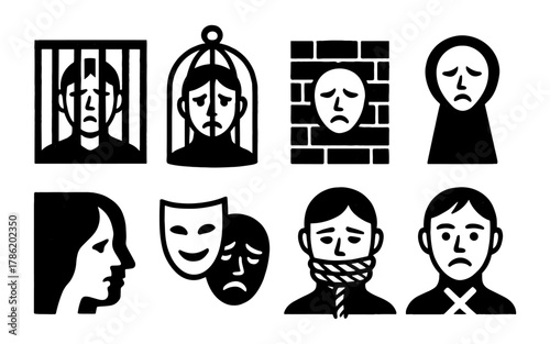 Symbols of emotional constraint: sad faces in varied contexts