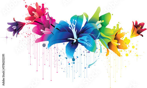 7 colors flower vector image