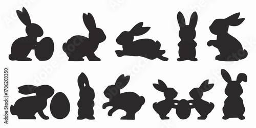Easter Bunny Silhouettes - Ha...