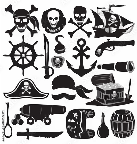 Pirate Icon Set - Nautical Th...