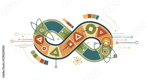 Abstract Infinity Symbol representing continuous improvement and endless possibilities in technology development and innovation