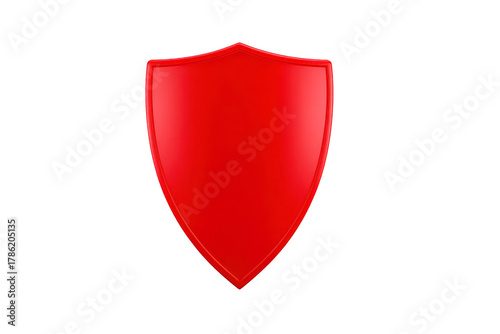 Free Download Red shield glossy surface simple design isolated on transparent background symbolizing protection and security modern style no emblem clean and minimalistic - GFXLoad