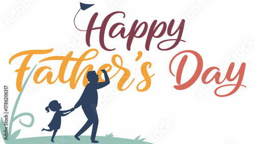 Luxury golden foil lettering “Happy Father’s Day”, embossed effect, dark textured background, minimal and classy layout