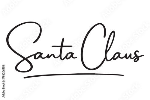 Santa Claus Signature — Handwritten Christmas Sign for Santa Letter, Certificate, or Printable Template