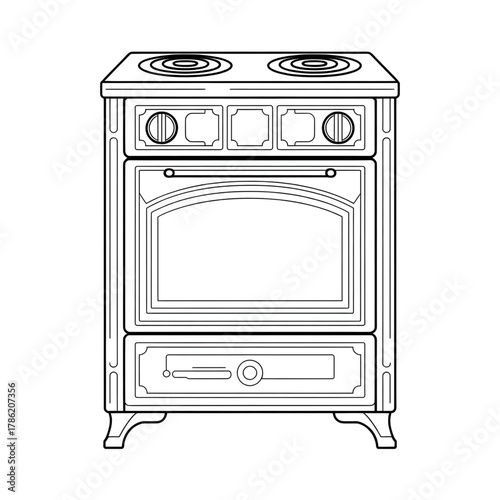 gas stove isolated on white