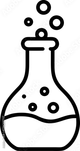 Bubbling chemical reaction in a laboratory flask