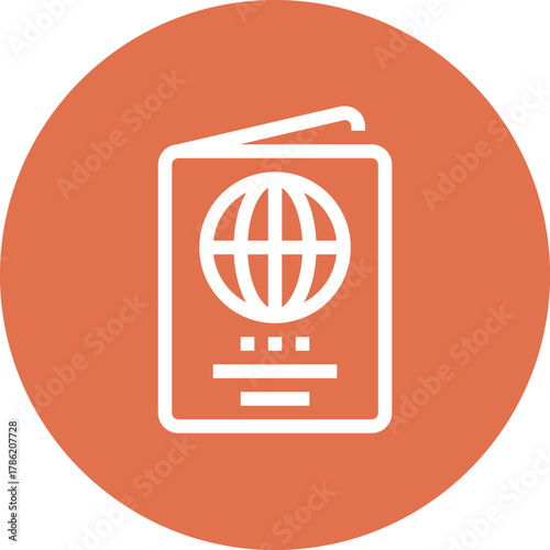 Modern passport flat line vector illustration icon design concept. Icon for mobile and web graphics. Flat symbol, logo creative concept. Simple and clean flat pictogram