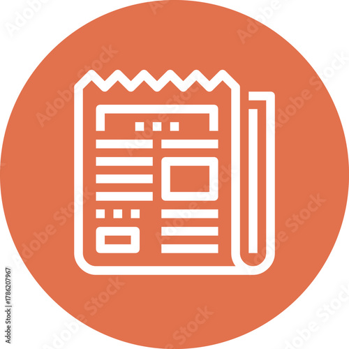 Modern news paper flat line vector illustration icon design concept. Icon for mobile and web graphics. Flat symbol, logo creative concept. Simple and clean flat pictogram