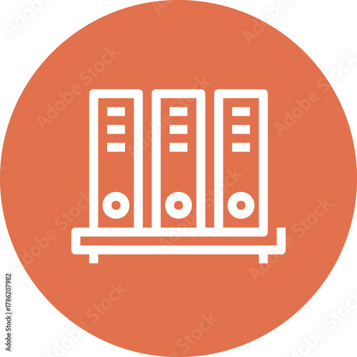 Modern archives flat line vector illustration icon design concept. Icon for mobile and web graphics. Flat symbol, logo creative concept. Simple and clean flat pictogram