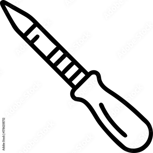 A black and white illustration of a file tool