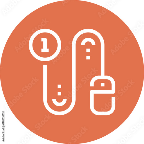 Modern pay per click flat line vector illustration icon design concept. Icon for mobile and web graphics. Flat symbol, logo creative concept. Simple and clean flat pictogram