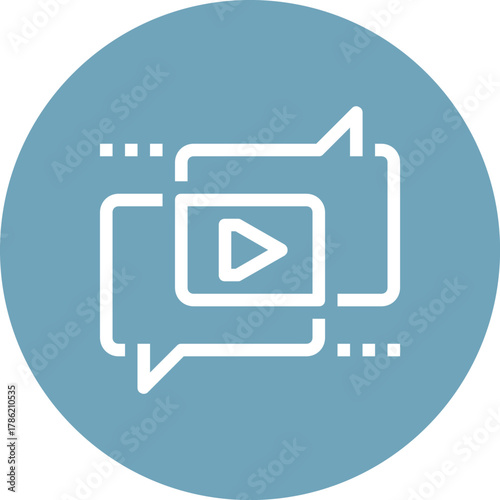 Modern viral video flat line vector illustration icon design concept. Icon for mobile and web graphics. Flat symbol, logo creative concept. Simple and clean flat pictogram