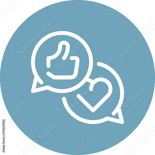 Modern brand engagement flat line vector illustration icon design concept. Icon for mobile and web graphics. Flat symbol, logo creative concept. Simple and clean flat pictogram