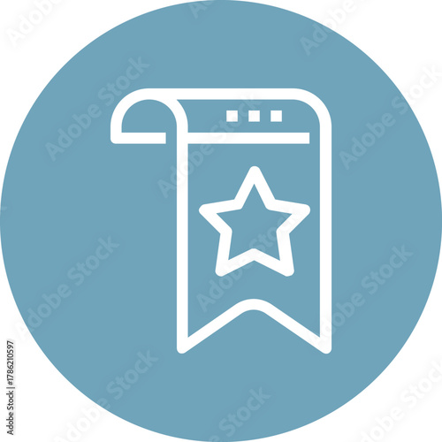 Modern bookmarks flat line vector illustration icon design concept. Icon for mobile and web graphics. Flat symbol, logo creative concept. Simple and clean flat pictogram