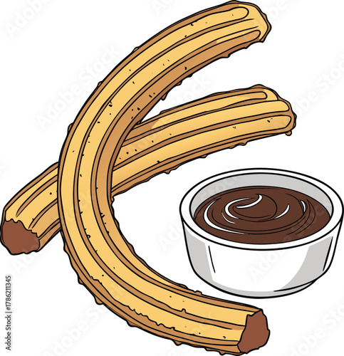 Churro with chocolate sauce