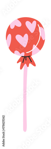 Round wrapped sweet lollipop stick