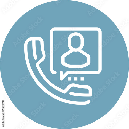 Modern assistance flat line vector illustration icon design concept. Icon for mobile and web graphics. Flat symbol, logo creative concept. Simple and clean flat pictogram