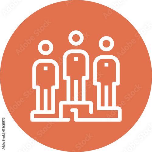 Modern achievements flat line vector illustration icon design concept. Icon for mobile and web graphics. Flat symbol, logo creative concept. Simple and clean flat pictogram