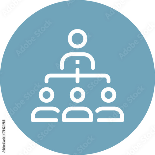 Modern subordination flat line vector illustration icon design concept. Icon for mobile and web graphics. Flat symbol, logo creative concept. Simple and clean flat pictogram