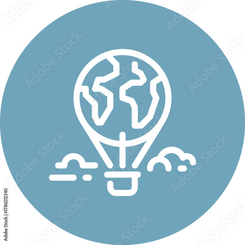 Modern globalization flat line vector illustration icon design concept. Icon for mobile and web graphics. Flat symbol, logo creative concept. Simple and clean flat pictogram
